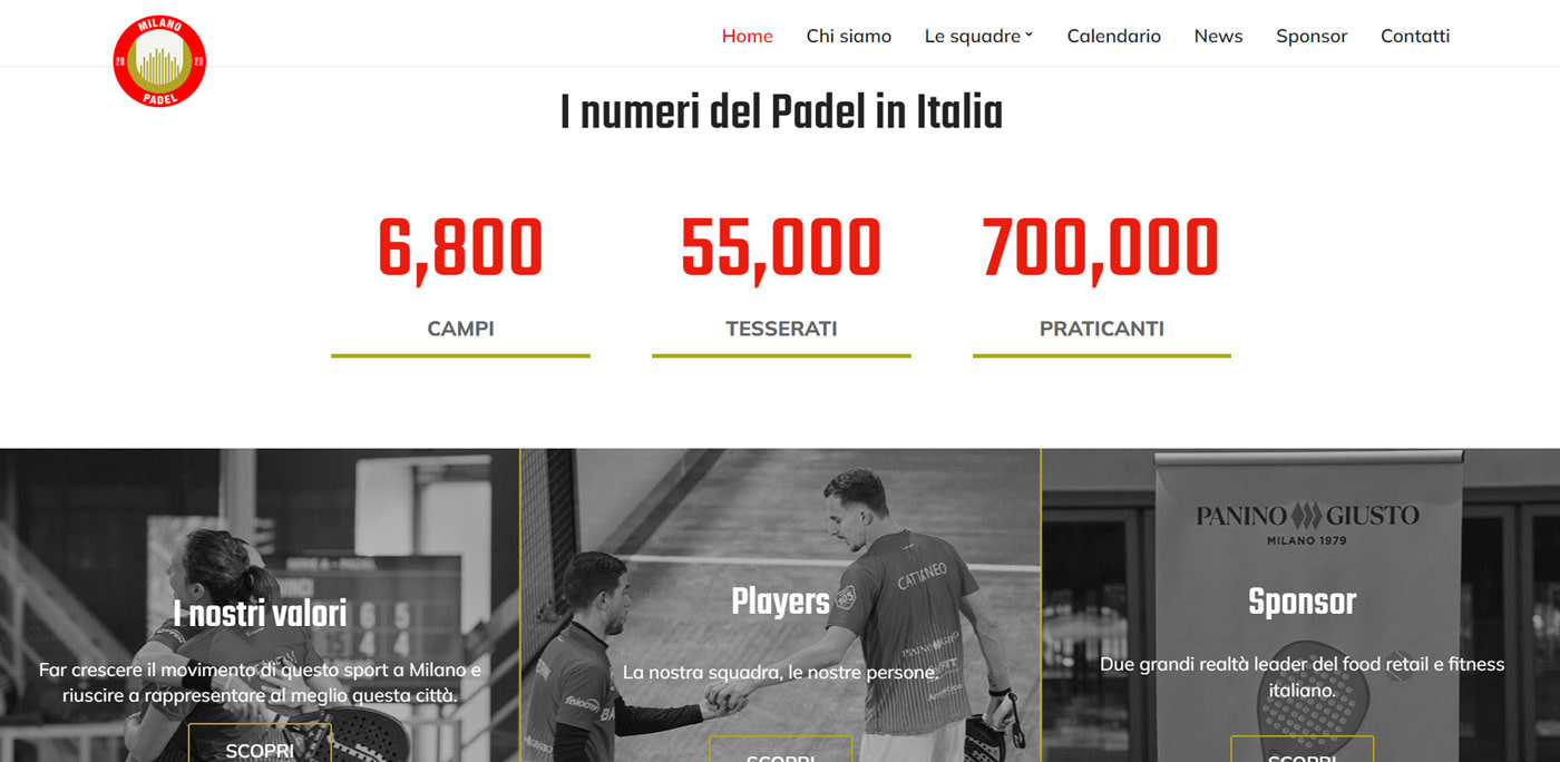 Milano Padel asd sito web